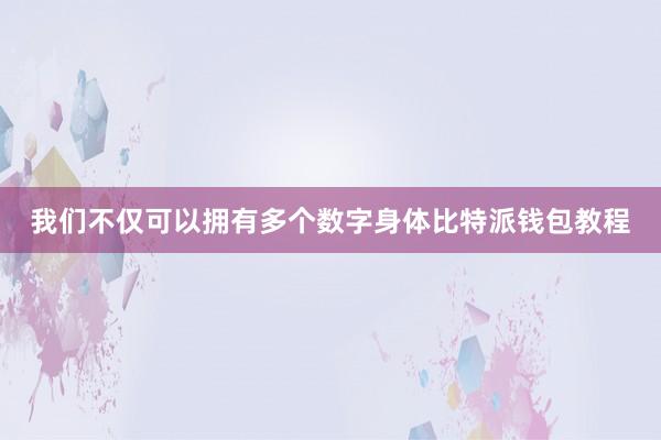 我们不仅可以拥有多个数字身体比特派钱包教程