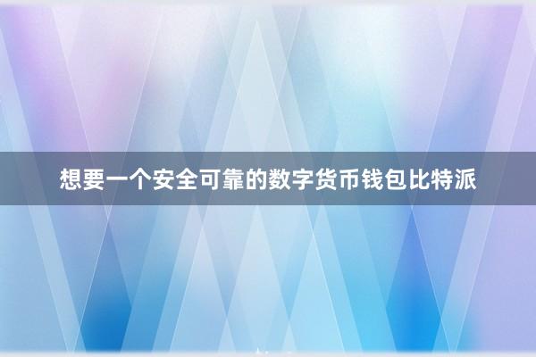 想要一个安全可靠的数字货币钱包比特派