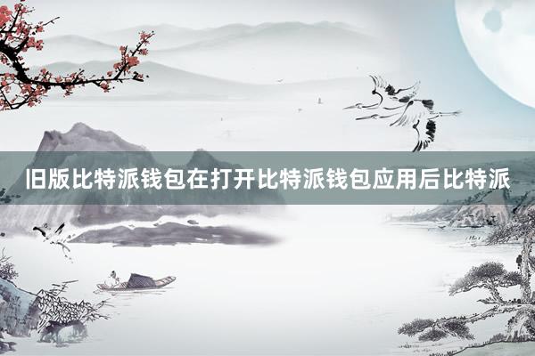 旧版比特派钱包在打开比特派钱包应用后比特派