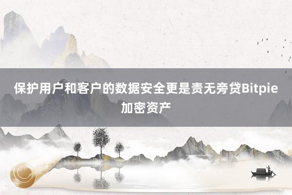 保护用户和客户的数据安全更是责无旁贷Bitpie加密资产