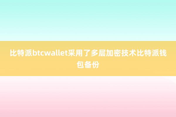 比特派btcwallet采用了多层加密技术比特派钱包备份