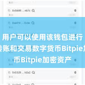 用户可以使用该钱包进行存储、转账和交易数字货币Bitpie加密资产