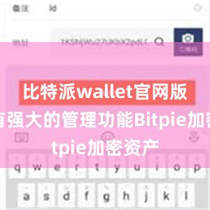 比特派wallet官网版还具有强大的管理功能Bitpie加密资产